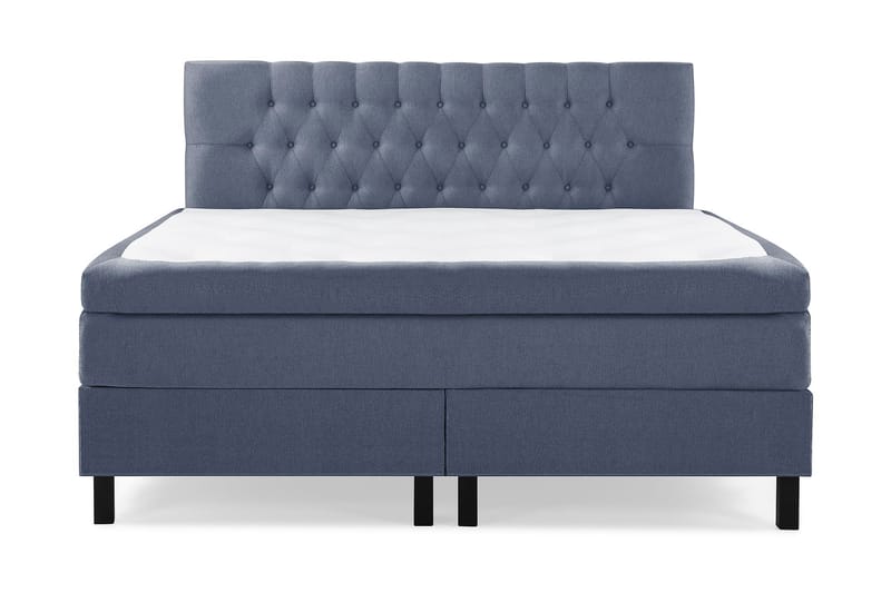 Lucky Komplett Sengepakke 180x200 Polyeter Diamant Sengegavl - Mørkeblå - Møbler - Senger - Komplett sengepakke