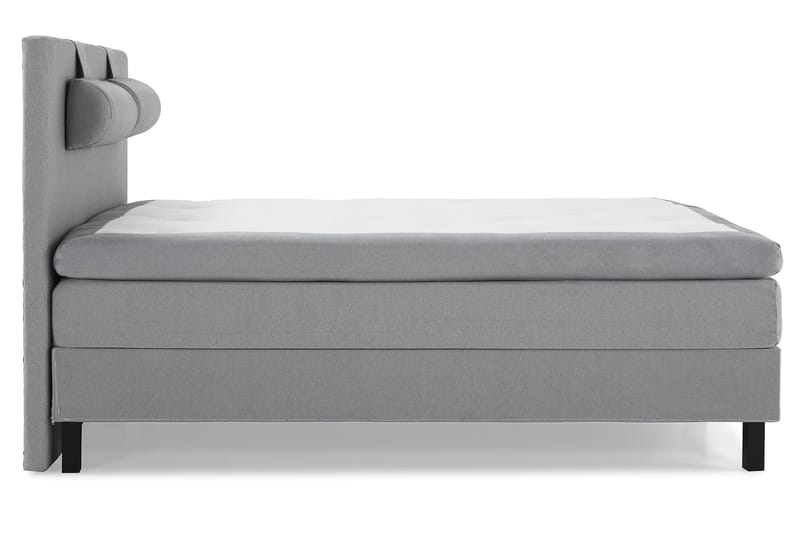 Lucky Komplett Sengepakke 180x200 Polyeter Glatt Sengegavl - Nakkepute Stor Mellangrå - Møbler - Senger - Kontinentalsenger