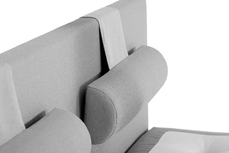 Lucky Komplett Sengepakke 180x200 Polyeter Glatt Sengegavl - Nakkepute Stor Mellangrå - Møbler - Senger - Kontinentalsenger