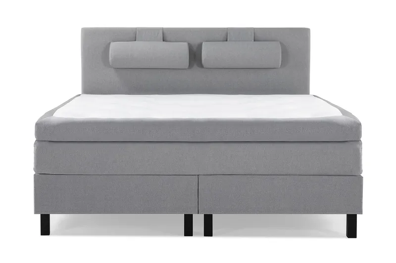 Lucky Komplett Sengepakke 180x200 Polyeter Glatt Sengegavl - Nakkepute Stor Mellangrå - Møbler - Senger - Kontinentalsenger