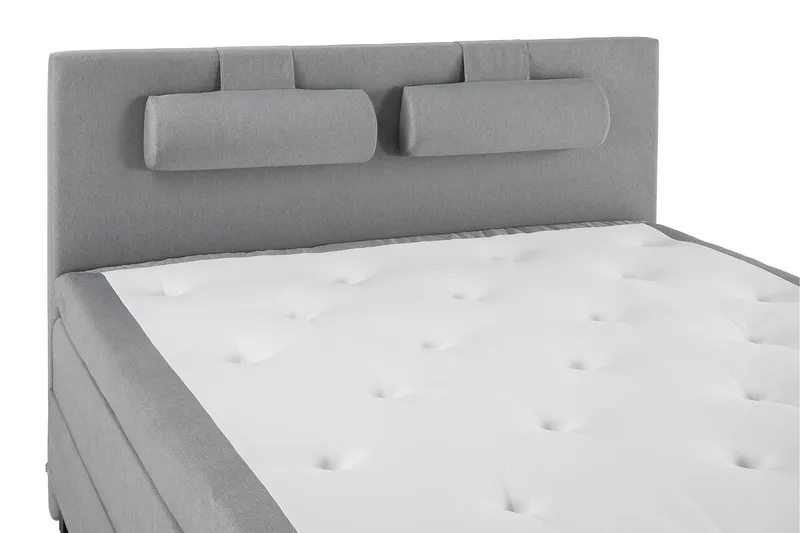 Lucky Komplett Sengepakke 180x200 Polyeter Glatt Sengegavl - Nakkepute Stor Mellangrå - Møbler - Senger - Kontinentalsenger