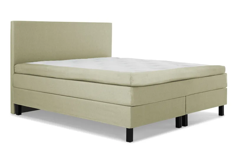 Lucky Komplett Sengepakke 180x200 Polyeter Glatt Sengegavl - Grønn - Møbler - Senger - Kontinentalsenger