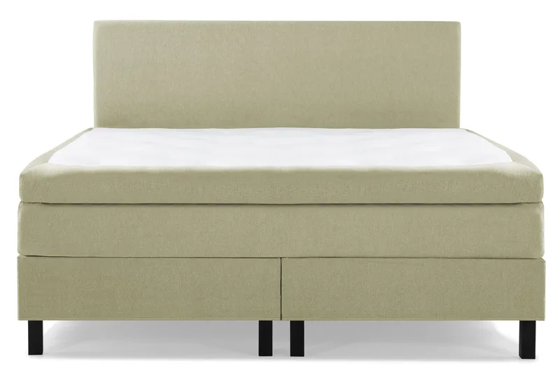 Lucky Komplett Sengepakke 180x200 Polyeter Glatt Sengegavl - Grønn - Møbler - Senger - Kontinentalsenger