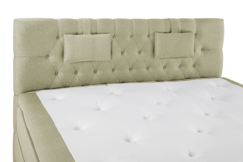 Lucky Komplett Sengepakke 180x200 Polyeter Diamant Sengegavl - Nakkepute Liten Grønn - Møbler - Senger - Kontinentalsenger