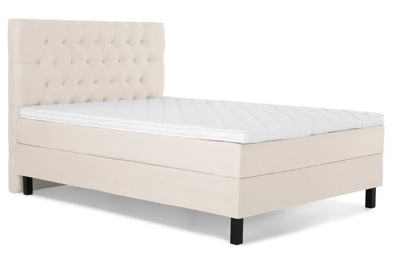 Lucky Komplett Sengpakke 120x200 cm Skummadrass Diamant Gavl - Beige - Møbler - Senger - Kontinentalsenger