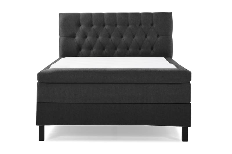 Lucky Komplett Sengpakke 140x200 cm Kontinentalseng med Sengegavl - Svart / Grå - Møbler - Senger - Kontinentalsenger