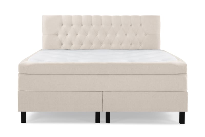 Lucky Komplett Sengpakke 160x200 cm Dobbeltseng med Sengegavl - Beige - Møbler - Senger - Komplett sengepakke