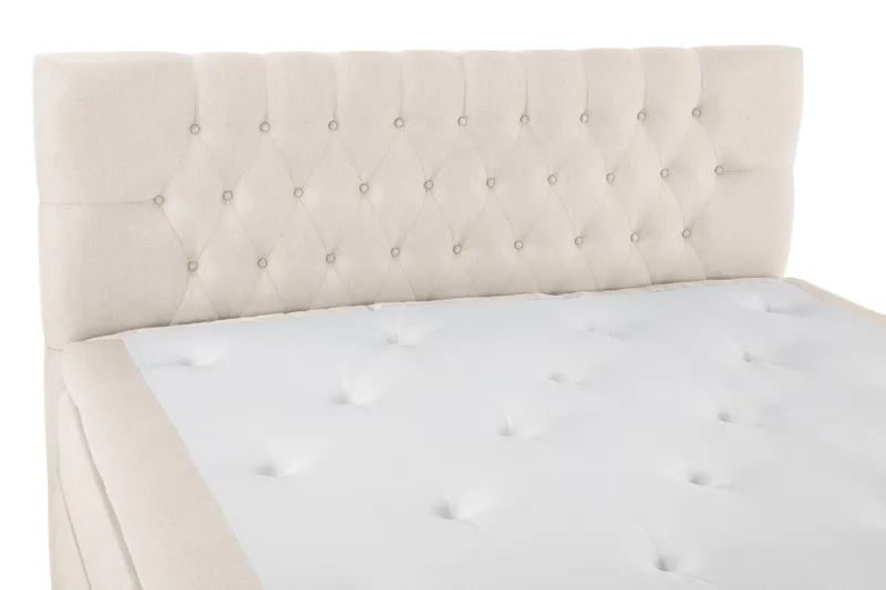 Lucky Komplett Sengpakke 160x200 cm Dobbeltseng med Sengegavl - Beige - Møbler - Senger - Kontinentalsenger