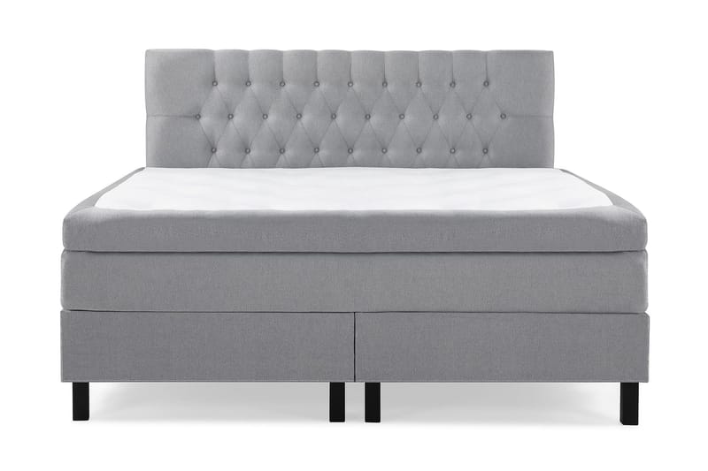 Lucky Komplett Sengpakke 180x200 cm Memory Diamant Sengegavl - Mellangrå - Møbler - Senger - Kontinentalsenger