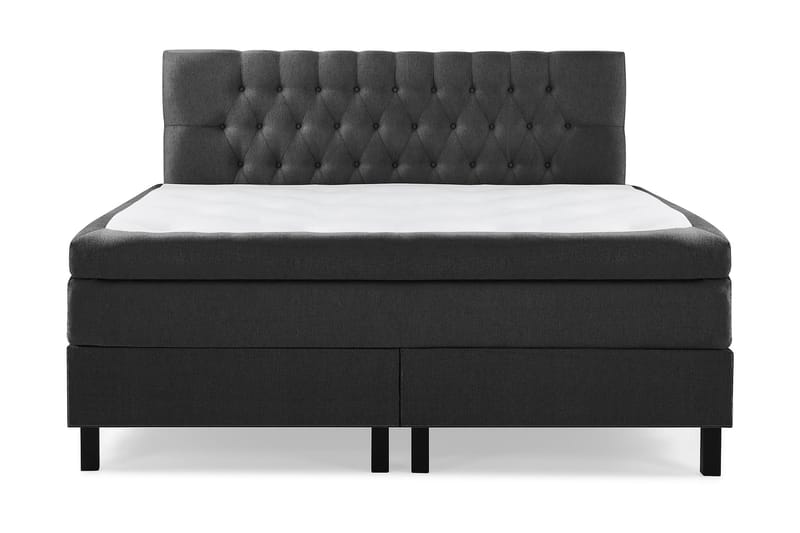 Lucky Komplett Sengpakke 180x200 cm Polyeter Diamant Sengegavl - Svart / Mørkgrå - Møbler - Senger - Kontinentalsenger