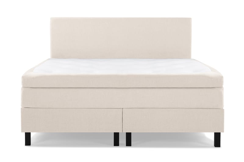 Lucky Komplett Sengpakke Kontinental 160x200 cm Polyeter Glatt gavl - Beige - Møbler - Senger - Kontinentalsenger