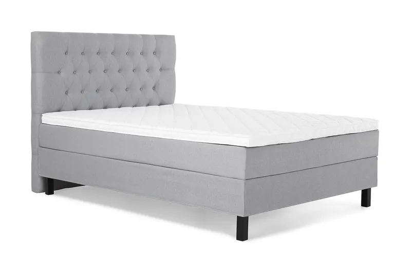 Lucky Komplett Sengpakke Kontinentalseng med Sengegavl 120x200 cm - Grå - Møbler - Senger - Kontinentalsenger