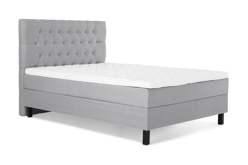 Lucky Komplett Sengpakke Kontinentalseng med Sengegavl 120x200 cm - Grå - Møbler - Senger - Kontinentalsenger