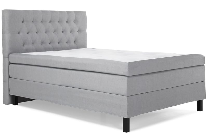 Lucky Komplett Sengpakke Polyeter Diamant Sengegavl 140x200 cm - Grå - Møbler - Senger - Kontinentalsenger