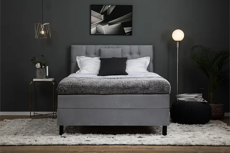 Lucky Kontinentalsäng 140x200 Lateks - Mellangrå - Møbler - Senger - Kontinentalsenger