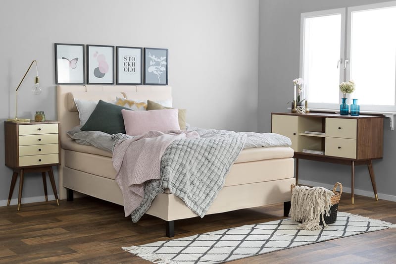 Lucky Kontinentalseng 120x200 Lateks - Beige - Møbler - Senger - Komplett sengepakke