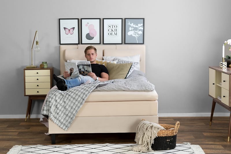 Lucky Kontinentalseng 120x200 Lateks - Beige - Møbler - Senger - Komplett sengepakke