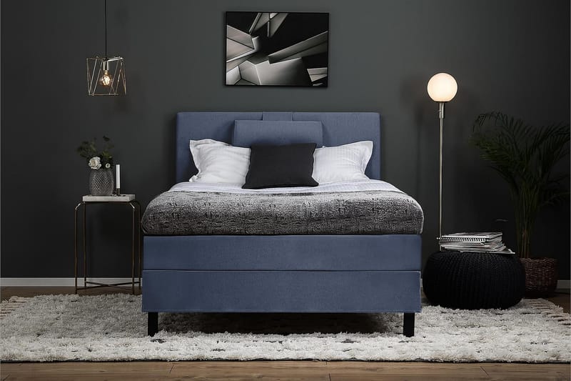 Lucky Kontinentalseng 120x200 Lateks - Mørkeblå - Komplett sengepakke - Kontinentalsenger