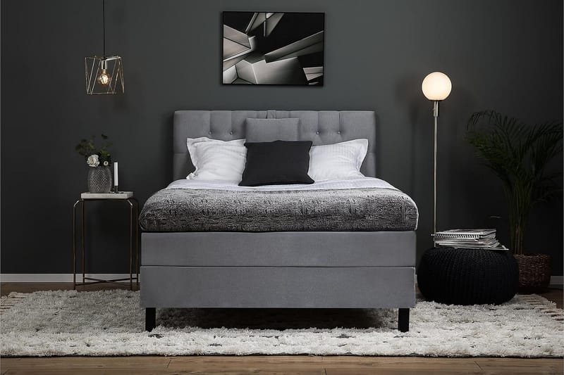 Lucky Kontinentalseng 120x200 Lateks - Mellangrå - Møbler - Senger - Kontinentalsenger