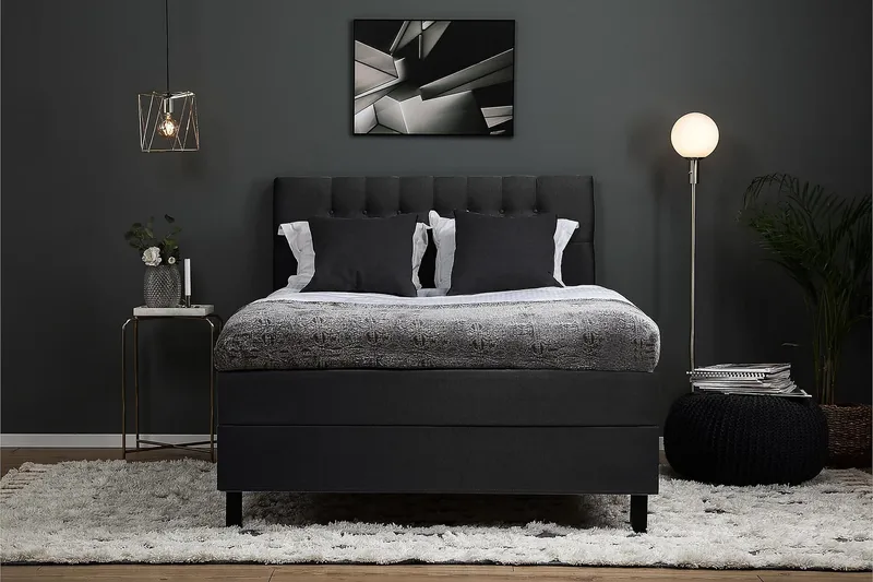 Lucky Kontinentalseng 120x200 Memory - Svart/Grå - Møbler - Senger - Kontinentalsenger