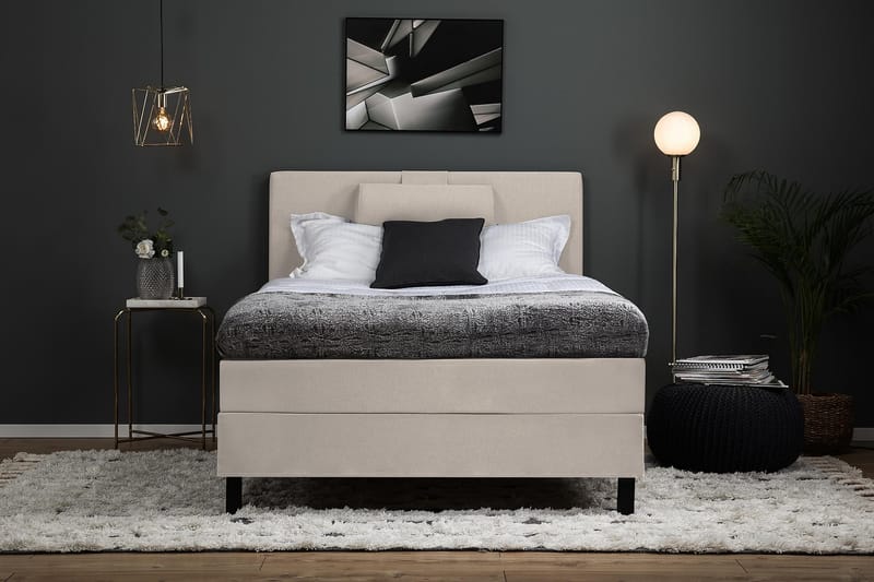 Lucky Kontinentalseng 120x200 Skum - Beige - Møbler - Senger - Komplett sengepakke