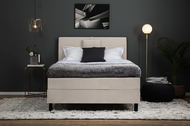 Lucky Kontinentalseng 120x200 Polyeter - Beige - Møbler - Senger - Kontinentalsenger