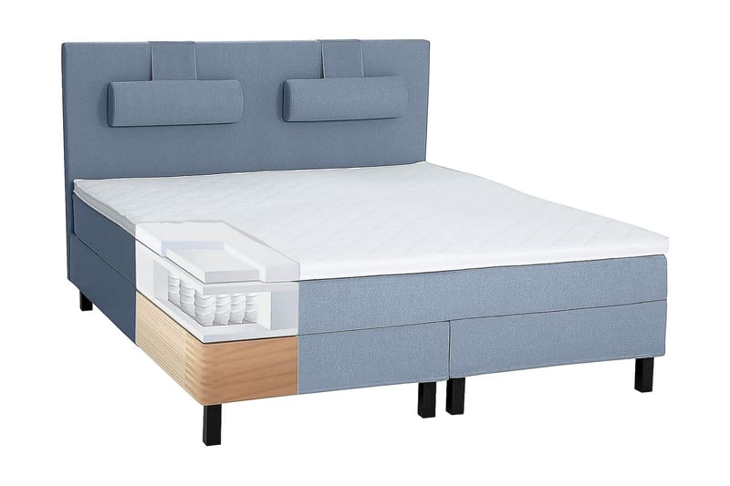 Lucky Kontinentalseng 120x200 Polyeter - Mørkeblå - Komplett sengepakke - Kontinentalsenger