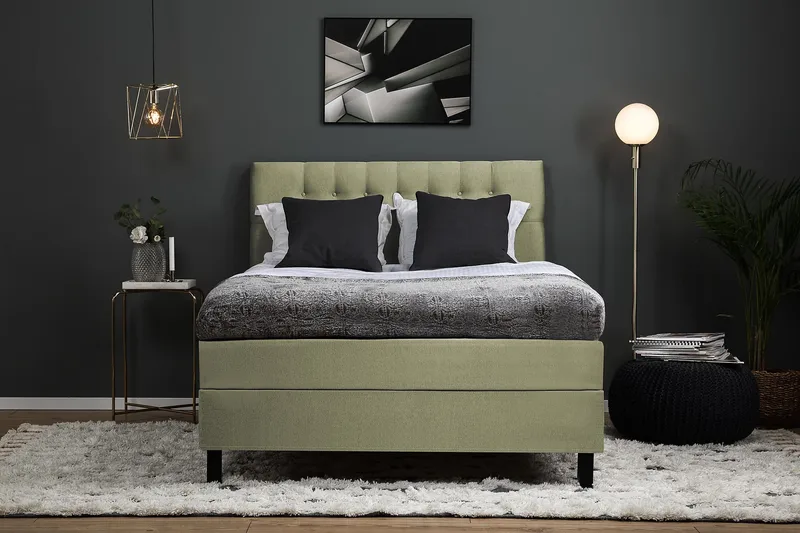 Lucky Kontinentalseng 140x200 Polyeter - Grønn - Møbler - Senger - Kontinentalsenger