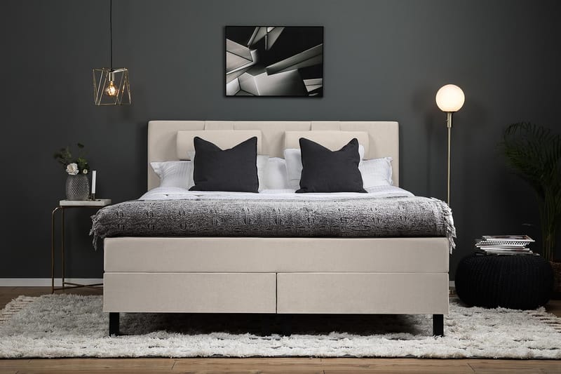 Lucky Kontinentalseng 150x200 Polyeter - Beige - Møbler - Senger - Kontinentalsenger