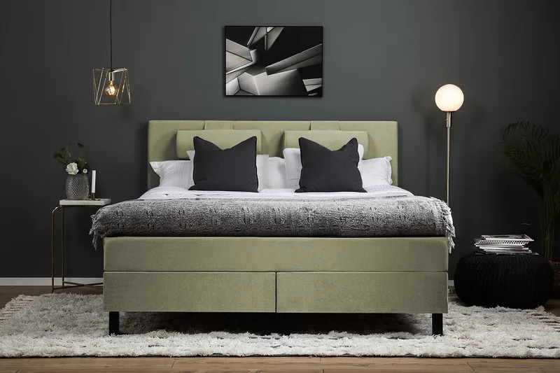 Lucky Kontinentalseng 150x200 Polyeter - Grønn - Møbler - Senger - Kontinentalsenger