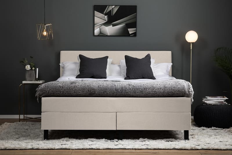 Lucky Kontinentalseng 160x200 Lateks - Beige - Møbler - Senger - Komplett sengepakke