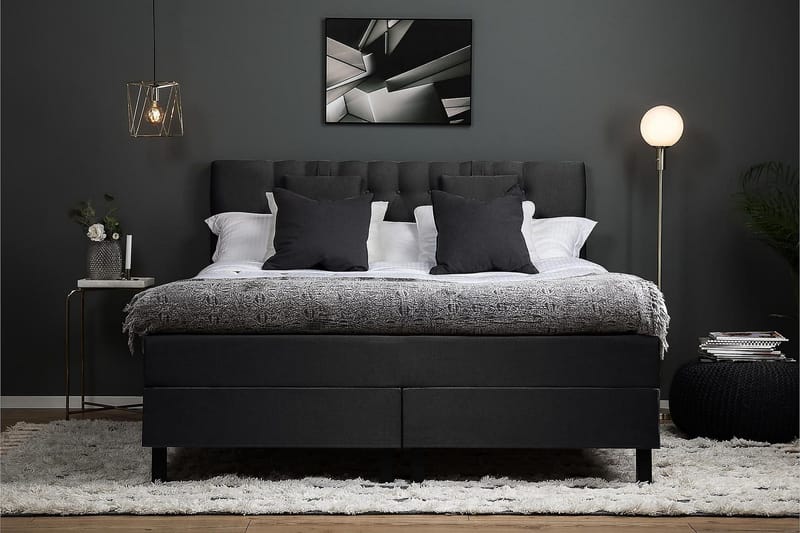 Lucky Kontinentalseng 160x200 Lateks - Svart/Grå - Møbler - Senger - Kontinentalsenger