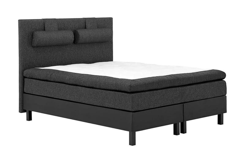 Lucky Kontinentalseng 160x200 Lateks - Svart/Grå/PU - Møbler - Senger - Kontinentalsenger