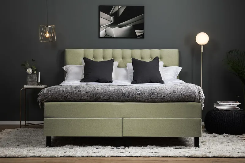 Lucky Kontinentalseng 160x200 Memory - Grønn - Møbler - Senger - Kontinentalsenger