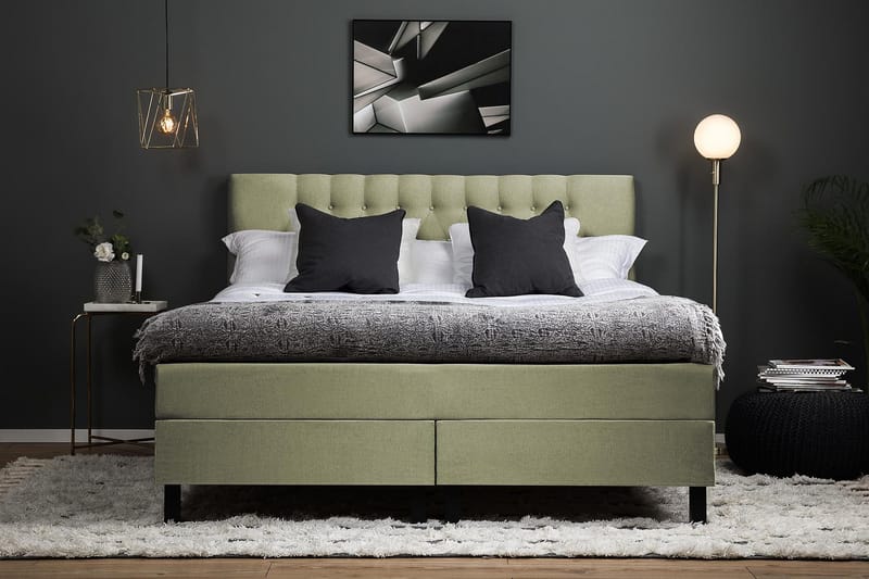 Lucky Kontinentalseng 160x200 Skum - Grønn - Møbler - Senger - Kontinentalsenger