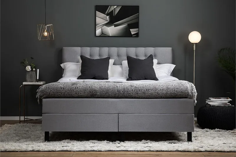 Lucky Kontinentalseng 160x200 Skum - Mellangrå - Møbler - Senger - Kontinentalsenger