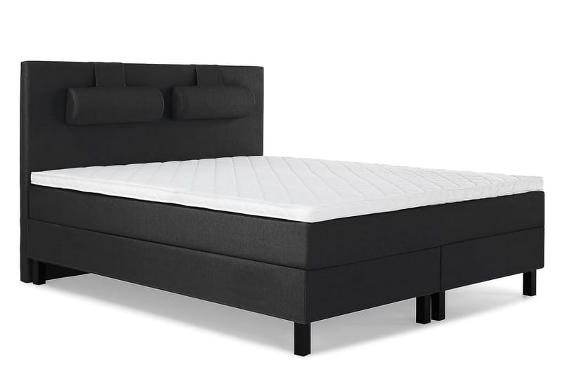 Lucky Kontinentalseng 160x200 Skum - Svart/Grå - Møbler - Senger - Komplett sengepakke