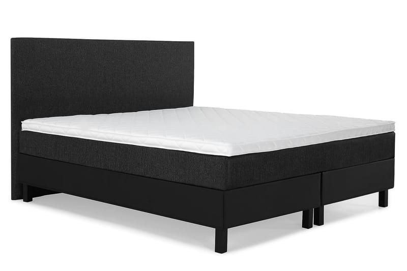Lucky Kontinentalseng 160x200 Skum - Svart/Grå/PU - Møbler - Senger - Komplett sengepakke