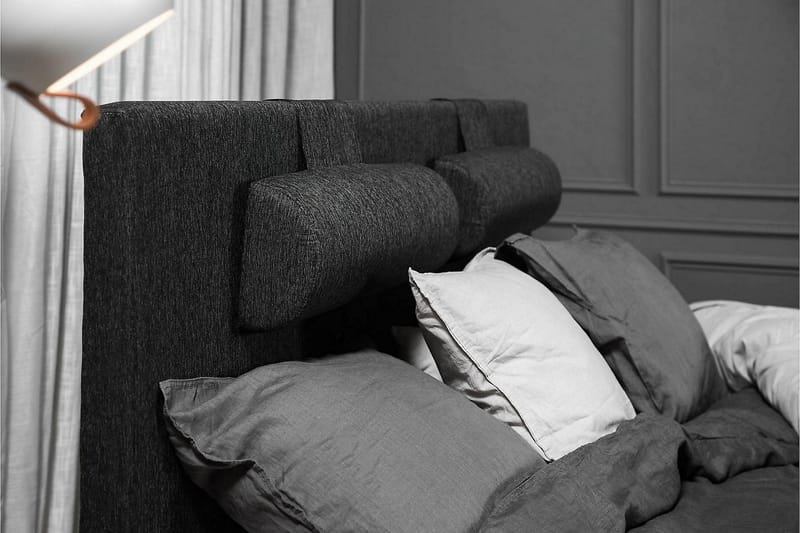 Lucky Kontinentalseng 160x200 Skum - Svart/Grå/PU - Møbler - Senger - Kontinentalsenger