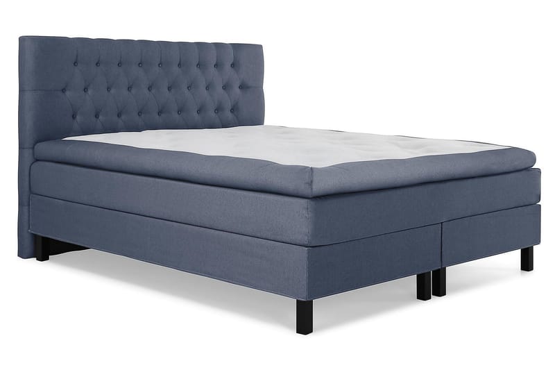 Lucky Kontinentalseng 160x200 Polyeter - Mørkeblå - Komplett sengepakke - Kontinentalsenger - Dobbeltsenger