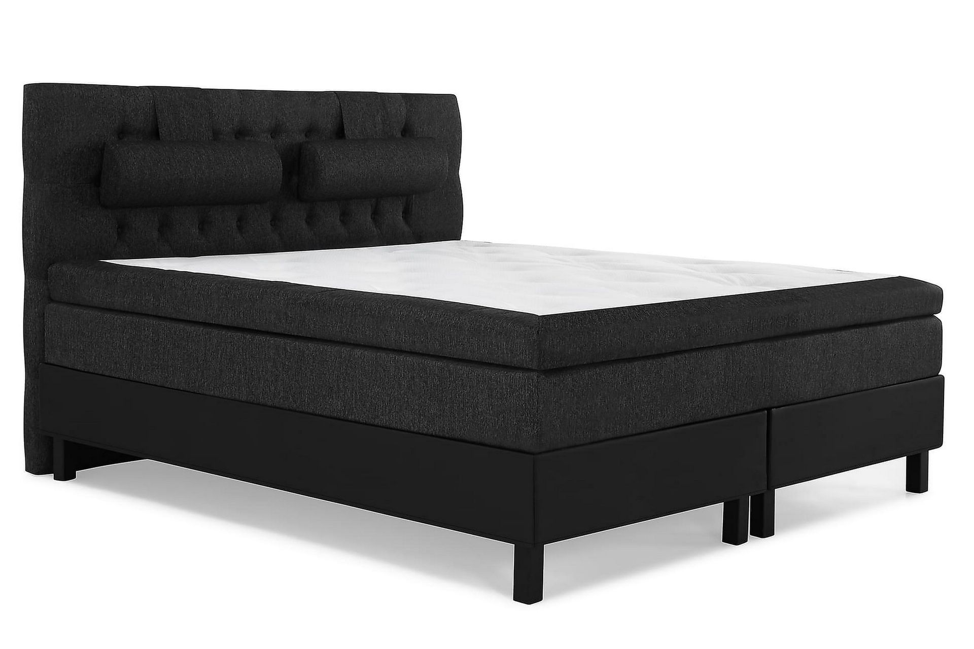 Lucky Kontinentalseng 160x200 Polyeter - Svart/Grå - Møbler - Senger - Komplett sengepakke