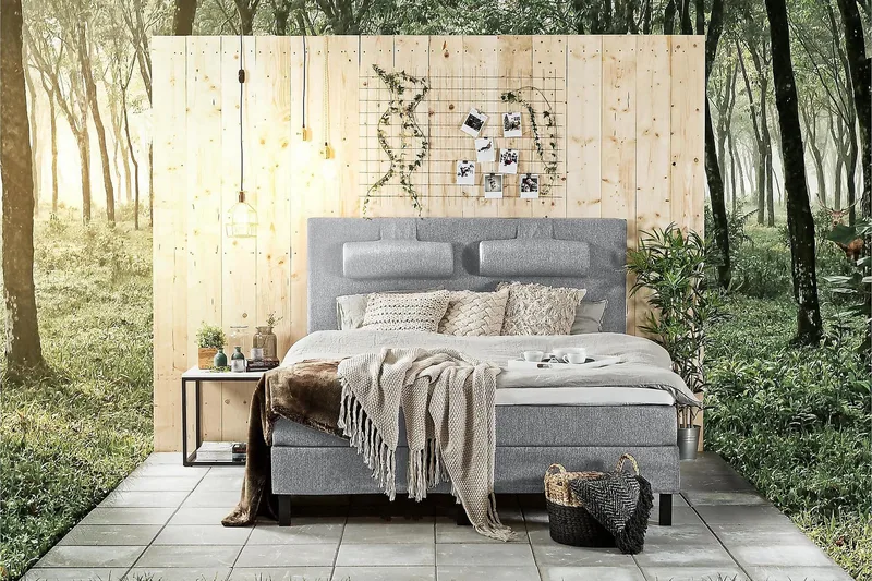 Lucky Kontinentalseng 180x200 Lateks - Mellangrå - Møbler - Senger - Kontinentalsenger