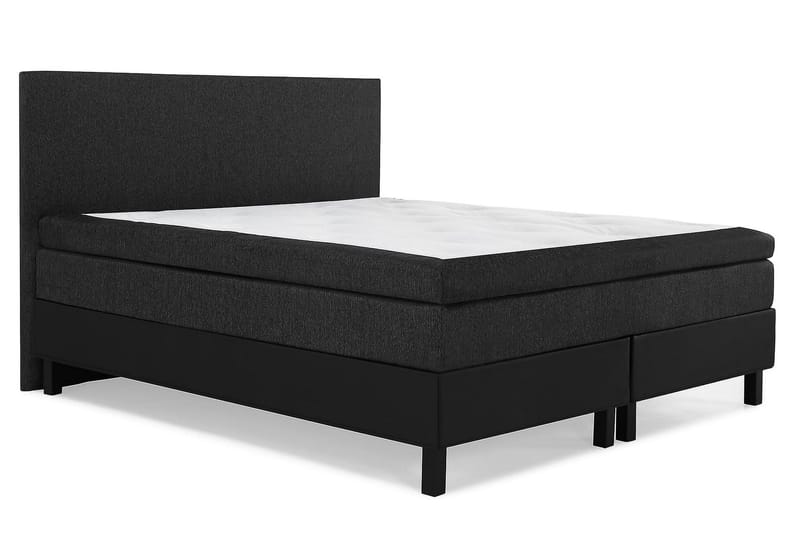 Lucky Kontinentalseng 180x200 Lateks - Svart/Grå/PU - Møbler - Senger - Kontinentalsenger