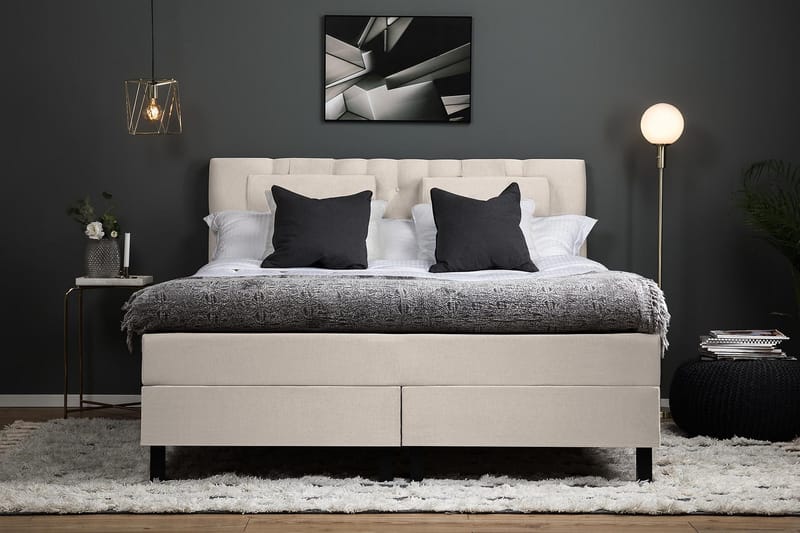 Lucky Kontinentalseng 180x200 Skum - Beige - Møbler - Senger - Kontinentalsenger