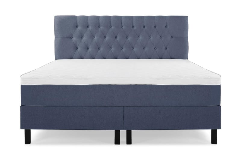 Lucky Kontinentalseng 180x200 Skum - Mørkeblå - Komplett sengepakke - Kontinentalsenger - Dobbeltsenger