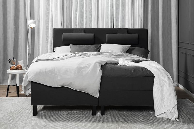 Lucky Kontinentalseng 180x200 Skum - Svart/Grå - Møbler - Senger - Kontinentalsenger