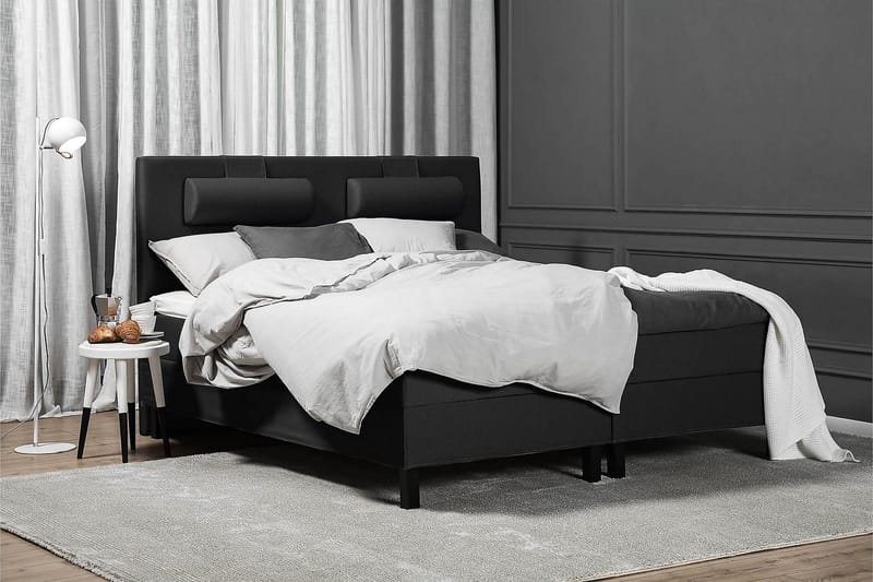 Lucky Kontinentalseng 180x200 Skum - Svart/Grå - Møbler - Senger - Kontinentalsenger