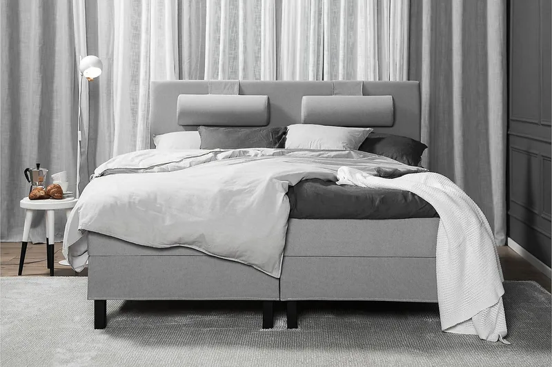 Lucky Kontinentalseng 180x200 Polyeter - Mellangrå - Møbler - Senger - Kontinentalsenger