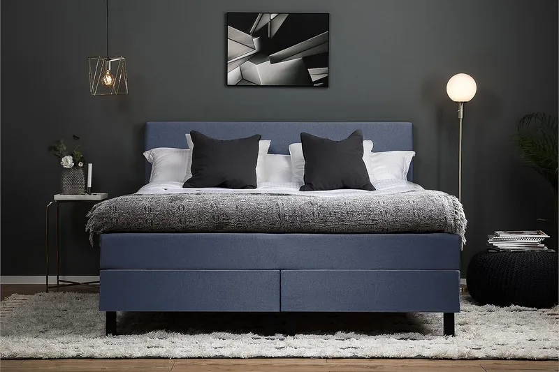 Lucky Kontinentalseng 180x200 Polyeter - Mørkeblå - Møbler - Senger - Kontinentalsenger