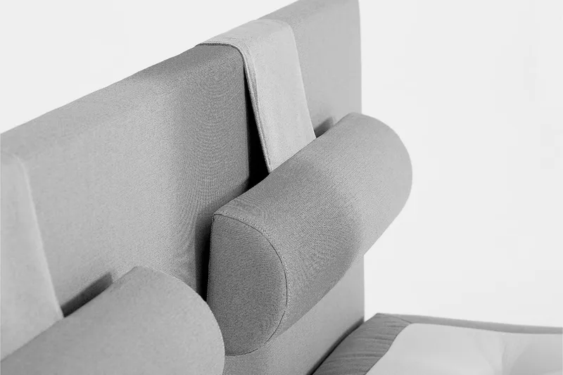 Lucky Sengepakke 150x200 Skum Glatt Sengegavl - Grå - Møbler - Senger - Kontinentalsenger